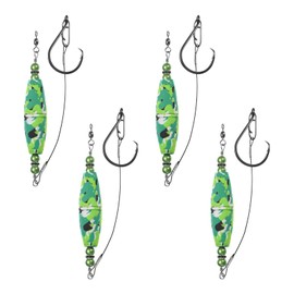 M METERXITY 4-Pack Catfish Float Rigs, 2.5 Inch EVA Buoyancy Foam Fishing Bobbers Popping with Swivel and Hooks for Streams/Lake/River Fishing, Floats Rattling Cork Catfish Gear [Green]