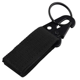 Jopto 5PCS Tactical Hanging Belt Carabiner Hook Webbing Buckle Strap Clip Backpack Magic Tape Keychains Gear Clip Nylon Key Ring Holders for Camping Hiking Hunting Outdoor Activity