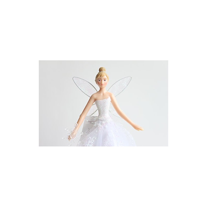 weiß Engel Weihnachtsbaum Topper mit gemustert Rock (28cm)