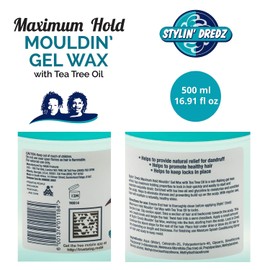 Stylin Dredz Mouldin' Gel Wax with Tea Tree Oil - Twist n Lock - Maximum hold (500 ml, Pack of 4)