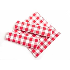 texpot Country House Napkin 30 x 30 cm Red / White Checked Made from 100% Cotton in 20 mm Chequered Farmer's Check
