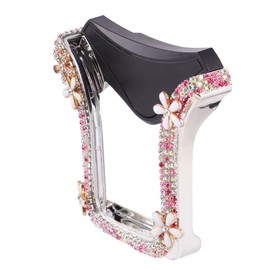 TEHAUX U Type Phone Holder for Car Air Conditioning Vent Multi Function Rhinestone Bracket with Charging Stable for Safe Navigation