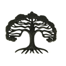 DeLeon Collections Rustic Brown Cast Iron Tree of Life Wall Sculpture Small