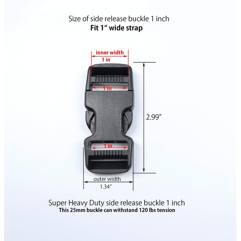 Baitoo Quick Side Release Buckles 1 Inch Super Heavy Duty