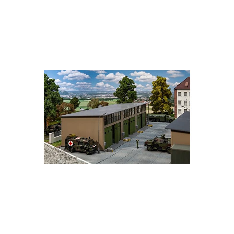 Faller FA144106 Military Gas Station Small Repair Hall, White, One