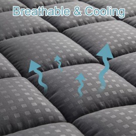 HYLEORY Queen Mattress Pad Quilted Fitted Mattress Protector Cooling Pillow Top Mattr...