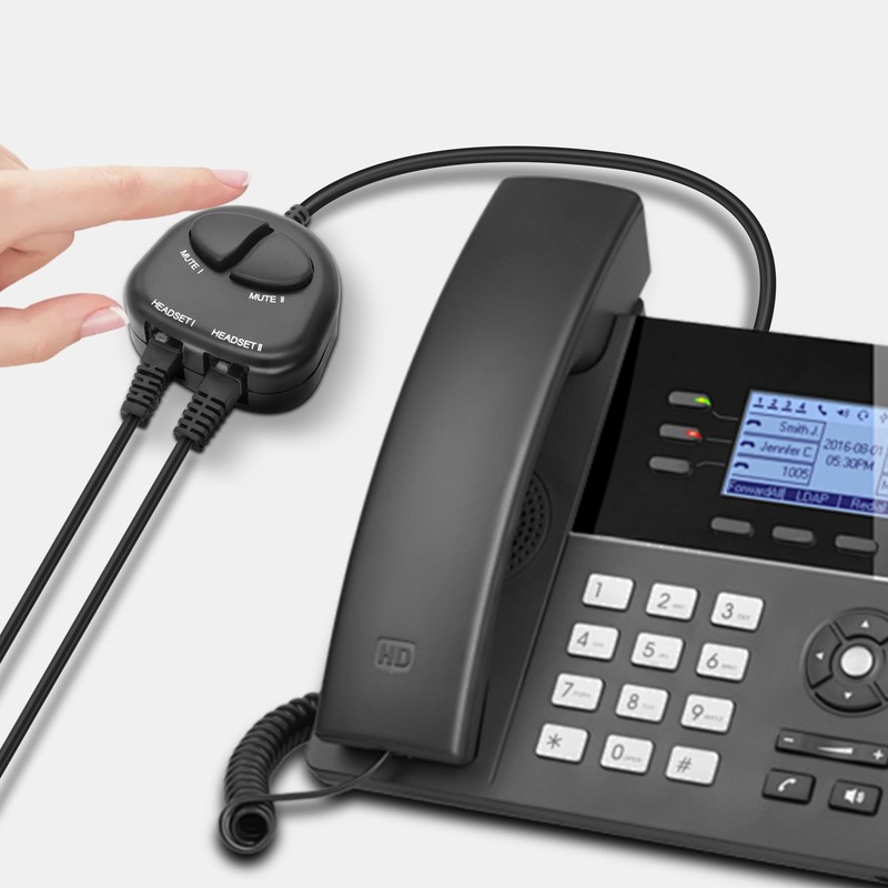 XMSJSIY RJ9 Telephone Training Adapter Headset Splitter 4P4C Phone Line