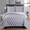 Royal Hotel Bedding Gray and White Meridian Full/Queen Coverlet 3pc