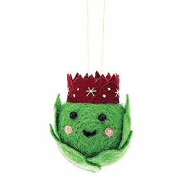 Sass & Belle Fun Food Brussels Sprout Hanging Felt Decoration