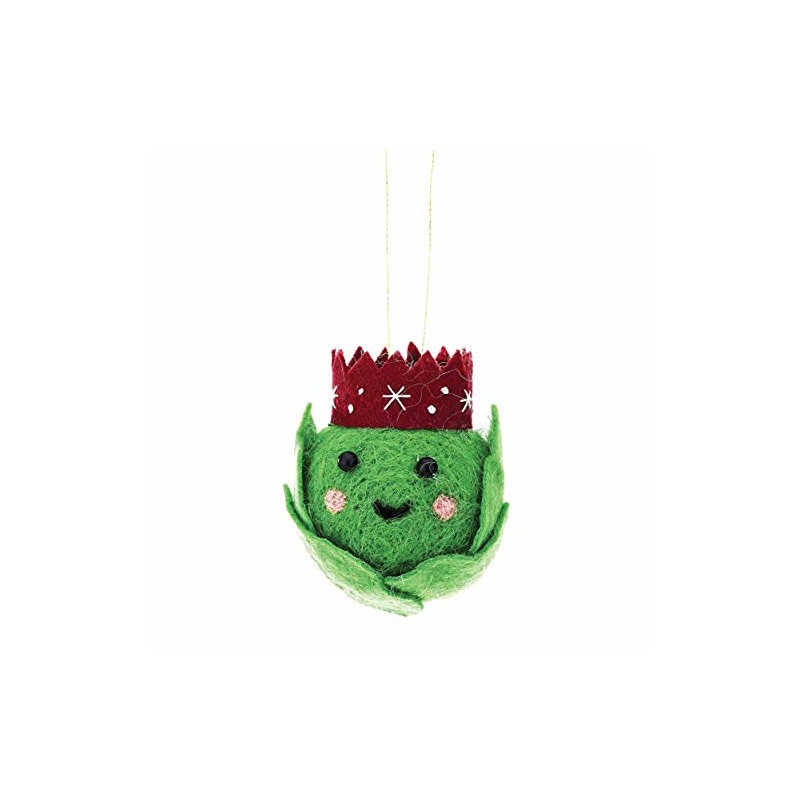 Sass & Belle Fun Food Brussels Sprout Hanging Felt Decoration