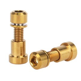 UHDFBDHF Titanium Bolt M5x16 18 20mm with Washer Steerer Clamp Nut for Bicycle Stem Front Forking Lock Pack of 2 (Gold, M5x16mm)