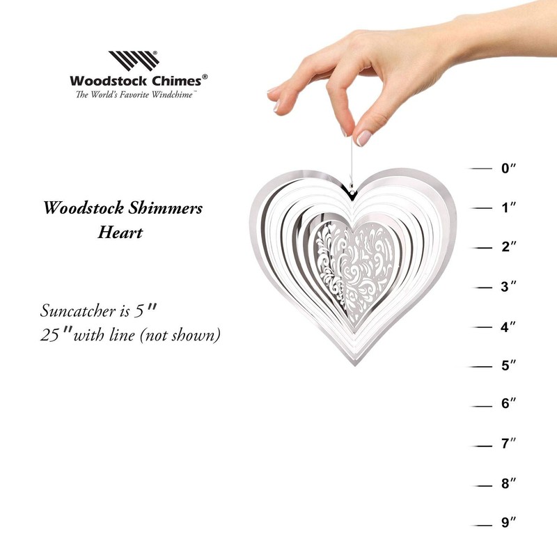 Woodstock Chimes Rainbow Makers Shimmers Suncatcher, Heart
