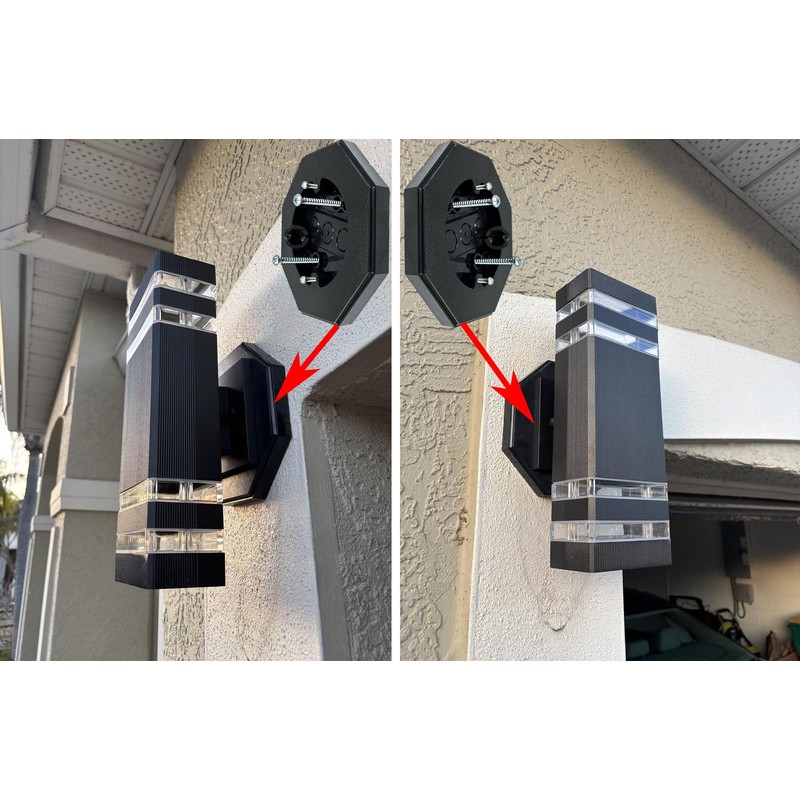 iMBAPrice IMBA-8161-BK-2 (2-Pack) Vertical Siding Lamp Octagon Mounting Kit with