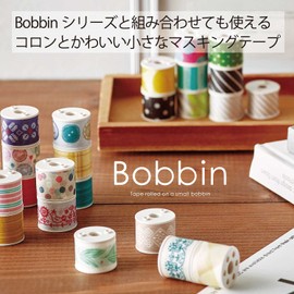 Kokuyo T-B1115-15X3SET Masking Tape, Bobbin Stripe, Gray, Set of 3