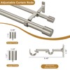 Double Curtain Rods 72-144", Brushed Nickel Double Curtain Rods with