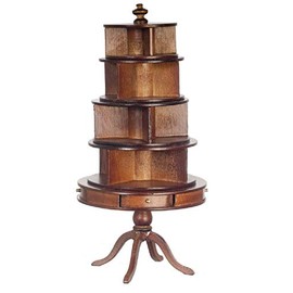 Aztec Imports, Inc. Dolls House Fine Miniature Furniture Georgian Walnut Circular Round Bookcase