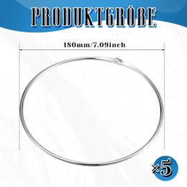 Namalu Warenring Key Rings Stainless Steel Large Metal Ring for Hanging Vest Rings Belt Ring Book Rings 12 cm 15 cm 18 cm Rings for Keys Bag Clothing Football Training Bibs (180 mm, 5)