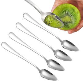 4 x grapefruit spoons, 16.8 cm kiwi spoon, grapefruit spoon, stainless steel, spoon with teeth, baby food supplement, fruit spoon, dessert spoon, fruit spoon with serrated edge, for kiwi, apples,