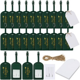 Amylove Bulk Wedding Favors Luggage Tags Gifts, and So The Adventure Begins Luggage Tags for Guests Bridal Gifts, 24 Pack (Blackish Green)