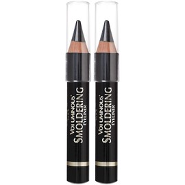 L'Oreal Paris Makeup Voluminous Smoldering Pencil Eyeliner with Custom Sharpener, Kajal Inspired & Richly Intense, Black, 2 Count