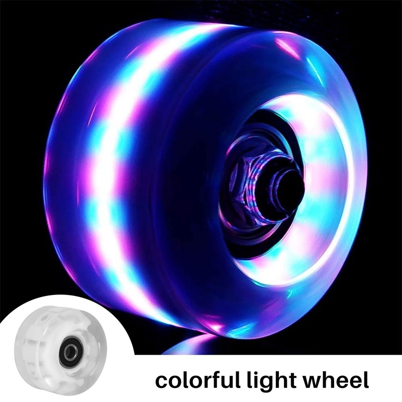 XIAOJUN 4Pcs Roller Skate Wheels Luminous, with Bearings Outdoor Roller