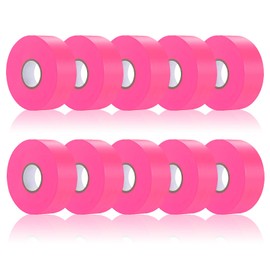 10 Pack Pink Flagging Tape, Non-Adhesive Plastic Ribbon Neon Marking Roll, 1inch*2000ft, Marking Tape for Tree Marking, Hunting, Boundaries and Hazardous Areas,Trail Marking