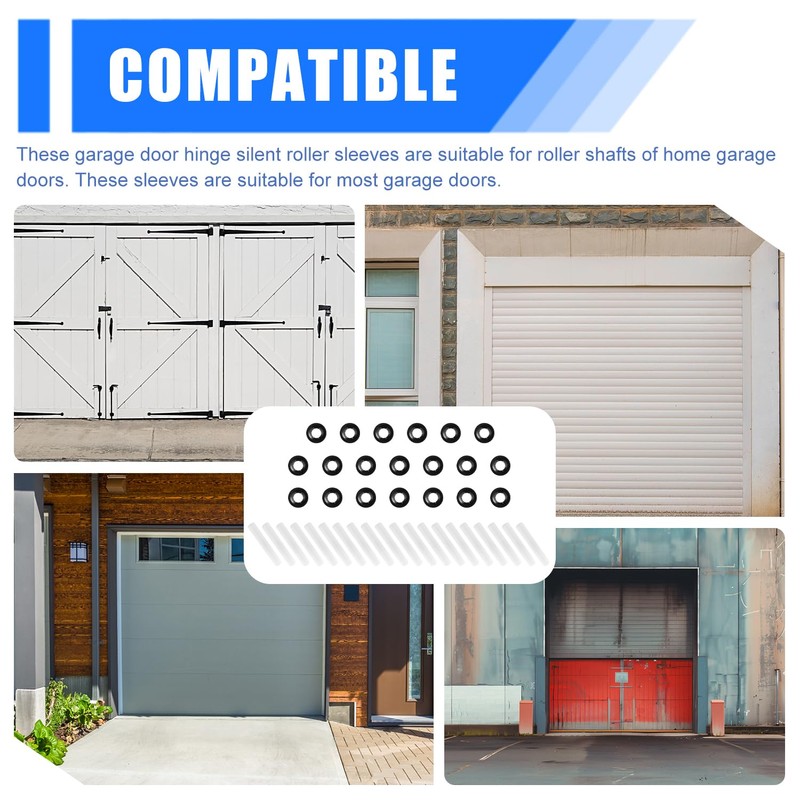 20pcs Garage Door Hinge Quiet Roller Sleeves with 20 Roller