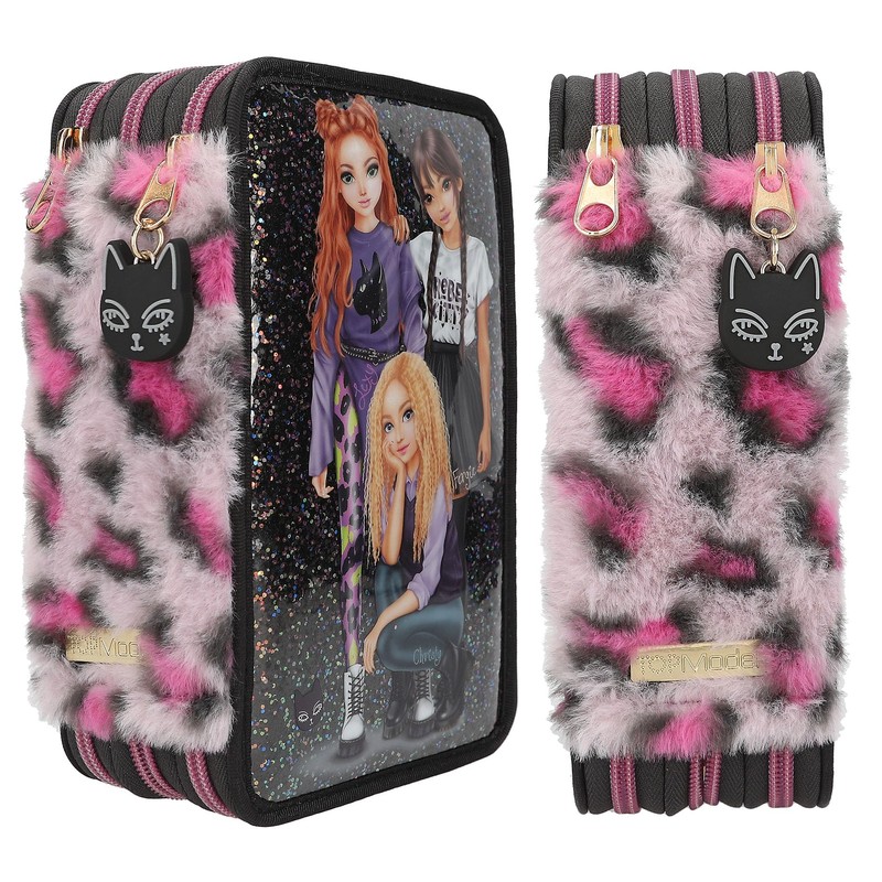 Depesche 13017 TOPModel Rebel Kitty - Filled 3-Compartment Pencil Case