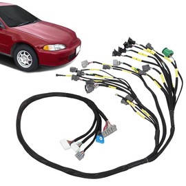 CROSSDESIGN Engine Harness Compatible with Honda Civic Integra B16 B18 D16,Fit Honda B/D-Series OBD1 Tucked Budget Engine Harness w/OBD1 Dist/Inj/Alt & 1992-1995 ECU Plugs