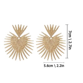 Gold Star Flower Earrings for Women Geometric Dangle Earrings Celestial Earrings Geometric Earrings Gold Earrings for Women