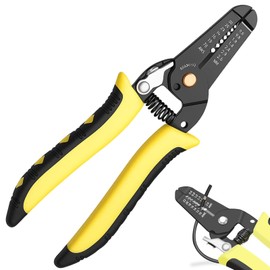 10-22 AWG Multi Gauge 7" Precise Wire Strippers, Cable Stripper Tool, Safety Lock Cable Stripper Tool, Professional Handle Design Wire Strippers Electrical for Cutting and Stripping Most Wiring