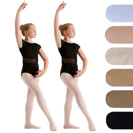 2 Pairs Dance Ballet Footed Tights (Age 9-11) (Black)