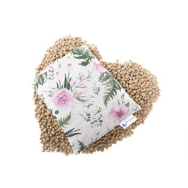 Medi Partners Cherry Stone Cushion, Grain Cushion, Large Heat Cushion, 500 g, 20 x 25 cm Rectangle, Eco, Natural, 100% Cotton, Heat/Cold Therapy, Massage Therapy (Rose Flowers)