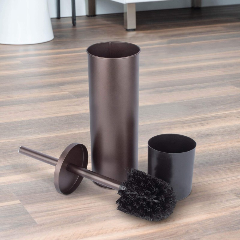 JS Jackson Supplies Sleek Toilet Brush and Holder with Metal
