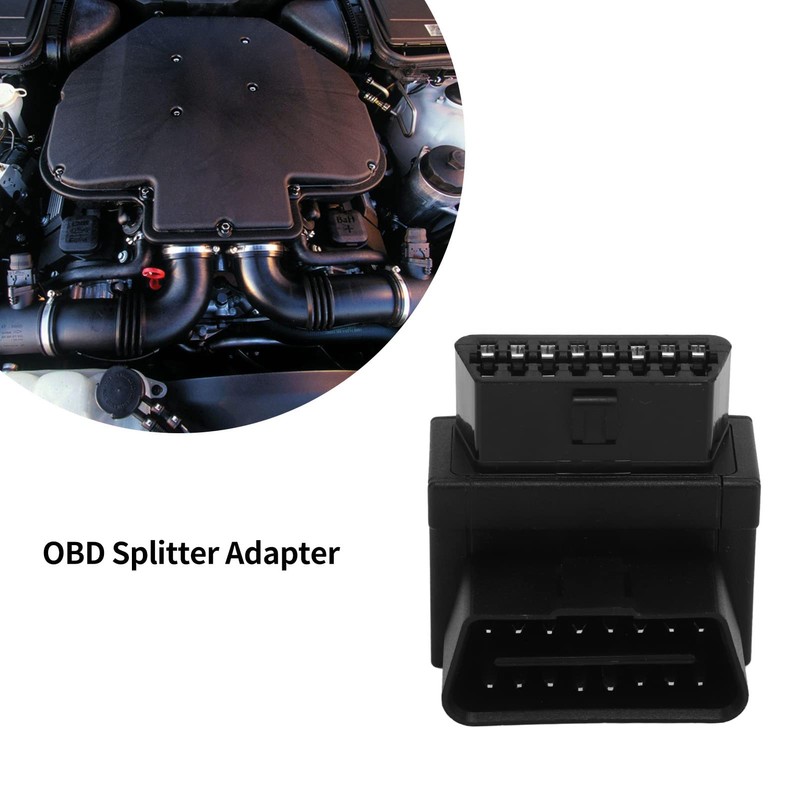 OBD Splitter Connector, Durable Portable Easy Use ABS OBD2 16