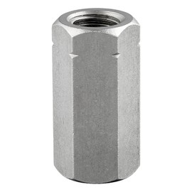 Hexagonal sleeves with internal thread, stainless steel A2 / V2A, threaded sleeves, connecting sleeves, spacer nuts, long nut (M10 x 50 mm, pack of 5)