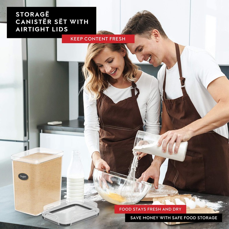 Extra Large Flour and Sugar Storage Containers 6.5L/220 Fl. oz;