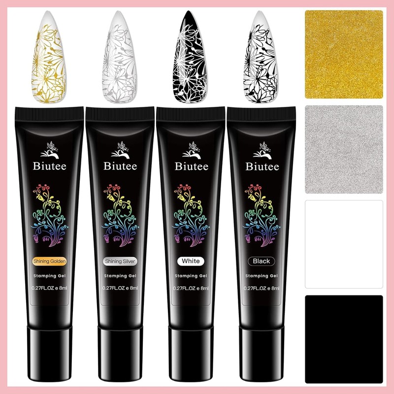 SEISSO Stamping Nail Polish Gels, 12 Colors Stamping Gels 0.25