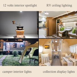 Hoysum 12 Volt RV Lights Small RV Cabinet Lights 1.5w 2.56 inches for Boats Trailers Super Energy-Saving (Cool White)