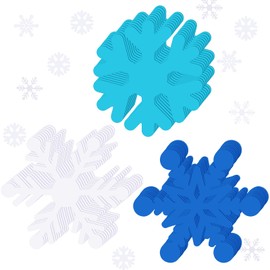 36 Pcs Foam Snowflake 3 Colors Foam Snowflake Shape Glitter Foam Winter Snowflake Decor Christmas Snowflake Bulletin Board Winter Snowflake Cutouts Decor for DIY Craft Xmas Party Decorations