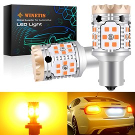 WINETIS Plug & Play Amber 1156 LED Bulb for 1156A 1156NA Turn Signal Light, CANBUS Anti Hyper Flash, High Intensity - Compatible with Various Models (Pack of 2)