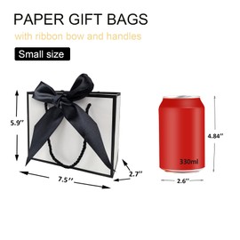 TKSBAG 10 Pack Gift Bags with Handles & Ribbon, Assorted Colors Party Favor Bags Bulk for kids Birthday, Baby Shower, Bridal Shower, Back to School-Small