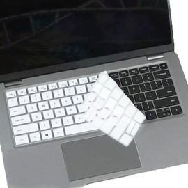 Silicone Keyboard Cover Skin Compatible for Dell Latitude 5440 5430 5431 5420 14", Dell Latitude 14" 7440 7430 7420 7410, Dell Latitude 14" 9000 9420 9430, Dell Latitude 9520 9510 7520 15.6" (White)