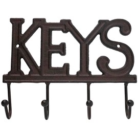 Stephanie Imports Rustic Cast Iron Keys Holder with 4 Key Hooks for Wall Mount (Rustic Bronze)