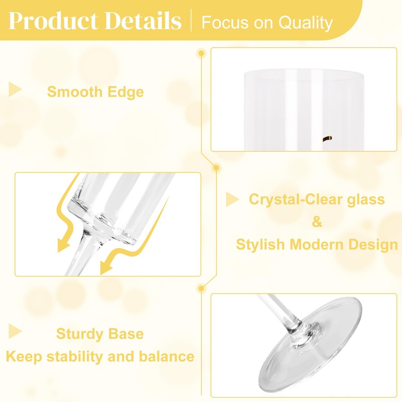 ALIMOTA Copas para Boda，210Ml Copas Champagne，2Pcs caja de regalo，Copa de