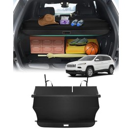 Powerty Cargo Cover for 2014-2017 2018 Jeep Cherokee Accessories Trunk Cover Retractable Trunk Shielding Shade Cargo Luggage Cover No Gap (Not for Grand Cherokee or Latitude)