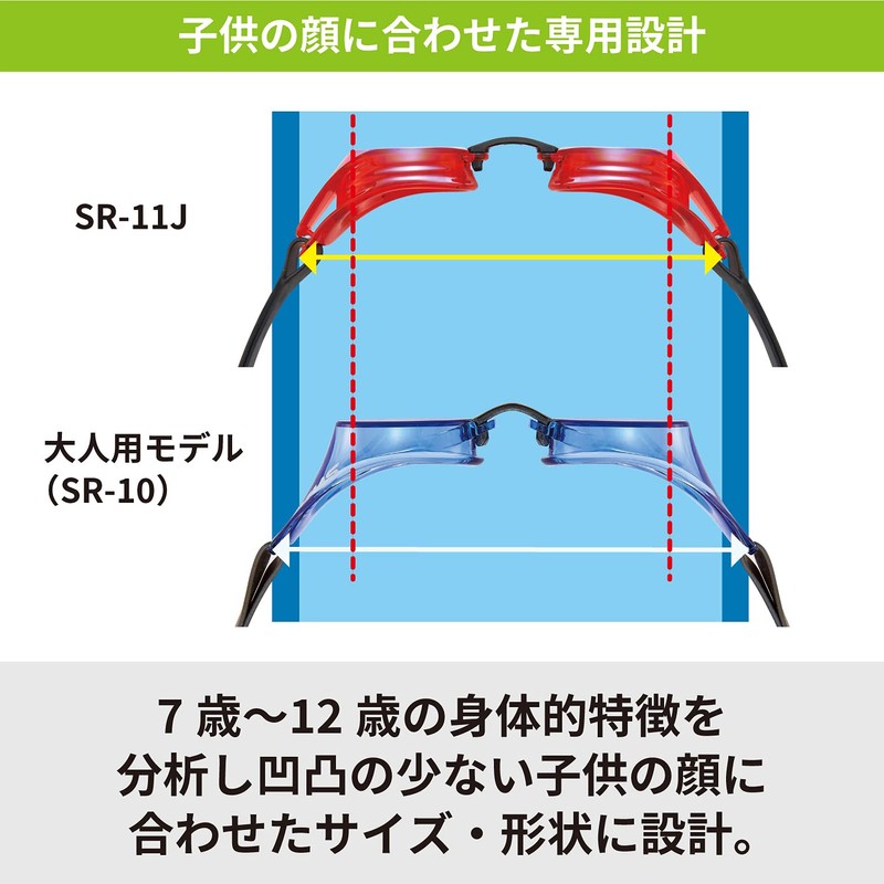 SWANS SR-11JN NAV Swimming Goggles, Made in Japan, Racing, Non-Cushioned,