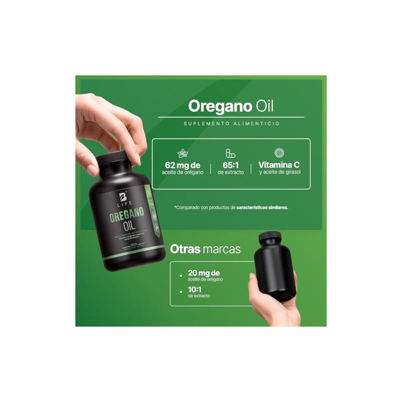 B Life Aceite de Orégano de 300 Softgels Suplemento Alimenticio