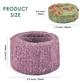 ERKOON 100% Edible Premium Timothy Hay Chew A Bowl for Rabbits, Chinchilla Treats, Chew Toys for Teeth Guinea Pigs and Mice (Purple)