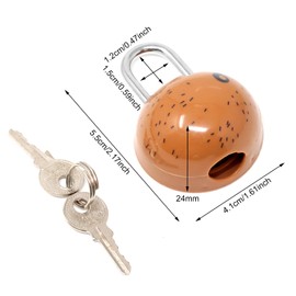 Honbay Cute Kiwi Fruit Padlock Kiwifruit Mini Padlock Lock with Keys - for Jewelry Box, Purse, Handbag, Backpacks, Cabinet, Treasure Chest, Suitcases, Lockers, Letter Box, Diary, Notebook, etc